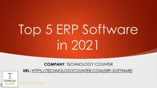 Top 5 ERP Solutions Recommendations by Technology Counter