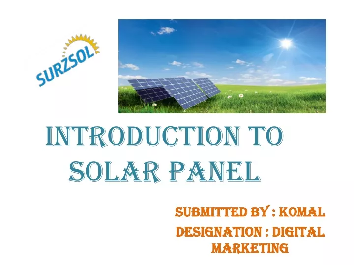 introduction to solar panel