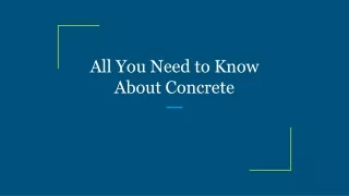 all you need to know about concrete
