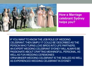 Proficient Marriage Celebrant Sydney | The Celebrant 4 U