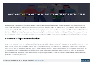 What Are The Top Virtual Talent Strategies For Recruiters?