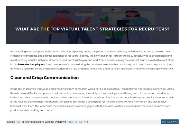 what are the top virtual talent strategies