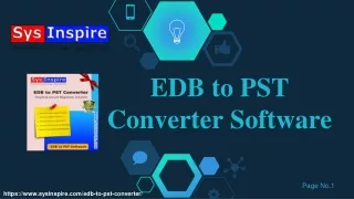 SysInspire Exchange EDB to PST Converter