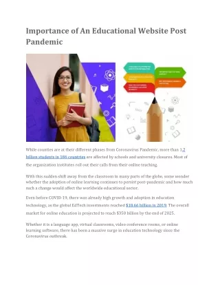 importance of an educational website post pandemic