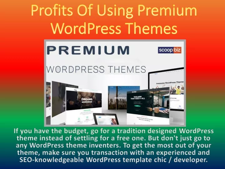 profits of using premium wordpress themes