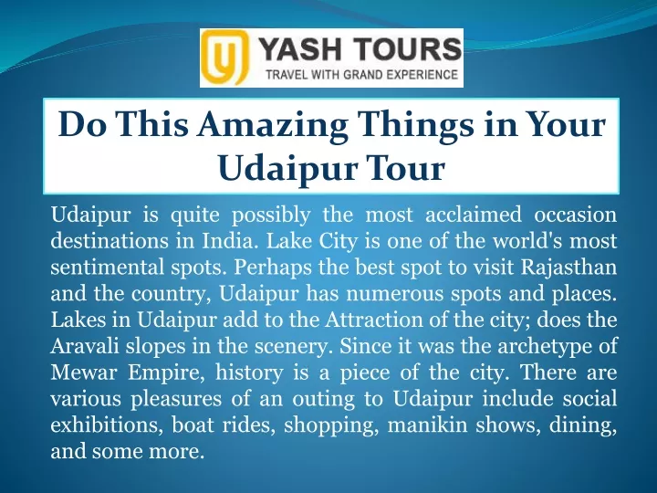 do this amazing things in your udaipur tour
