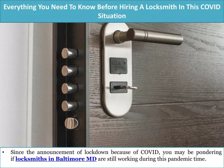 everything you need to know before hiring a locksmith in this covid situation