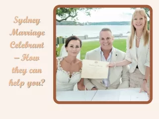 The Best Sydney Marriage Celebrant with Unique wedding ideas