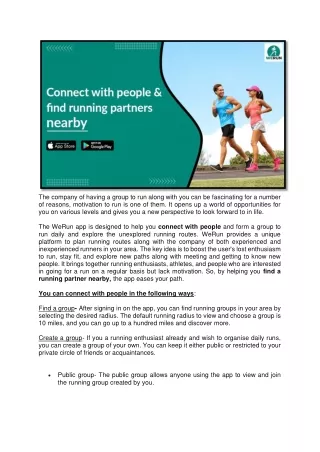 Connect with people & find running partners nearby