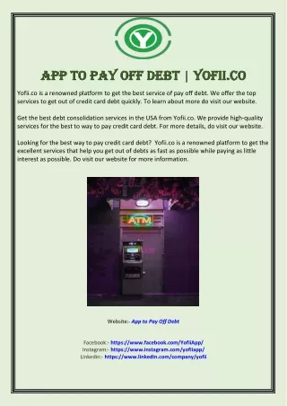 App to Pay Off Debt | Yofii.co