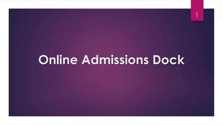 online admissions dock