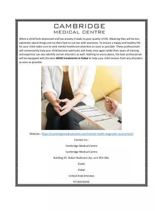 Depression Treatment in Dubai Uae | Cambridgemedicalcentre.com