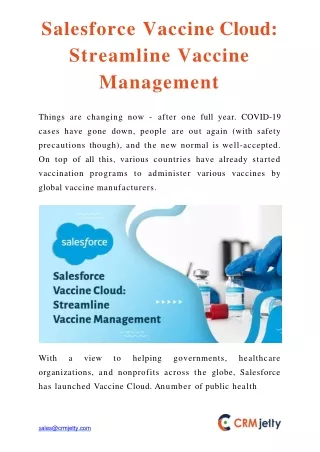salesforce vaccine cloud streamline vaccine management