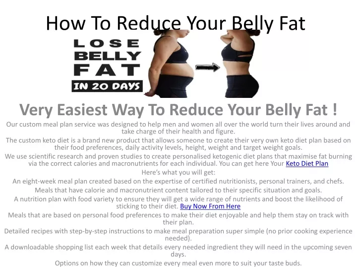how t o reduce your belly fat