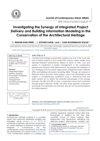 journal of contemporary urban affairs