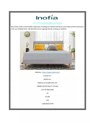 buy all the inofia s comfortable mattresses