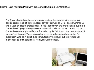 Here’s How You Can Print Any Document Using a Chromebook