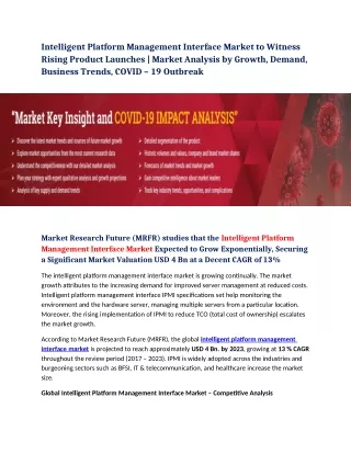 intelligent platform management interface market