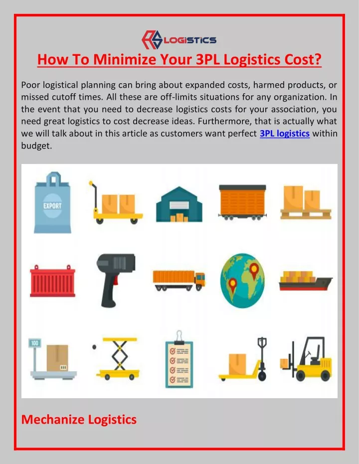 how to minimize your 3pl logistics cost