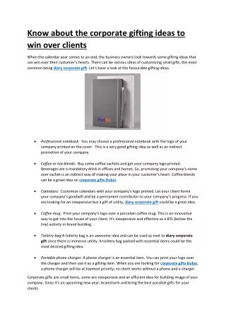 know about the corporate gifting ideas