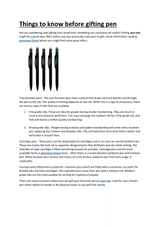 things to know before gifting pen
