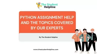PYTHON ASSIGNMENT HELP AND THE TOPICS COVERED BY OUR EXPERTS