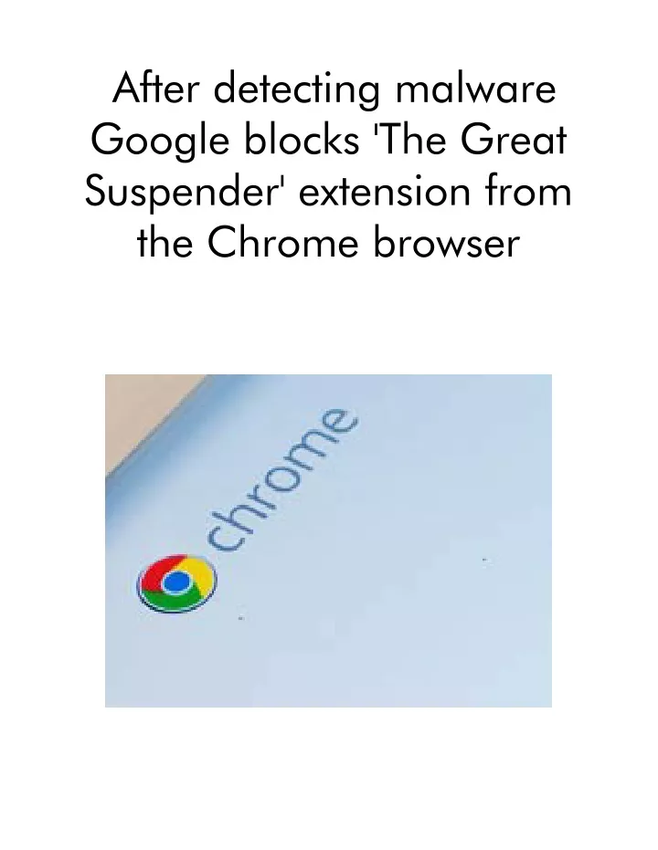 after detecting malware google blocks the great