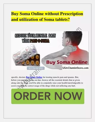 Buy Soma Online Without Prescription