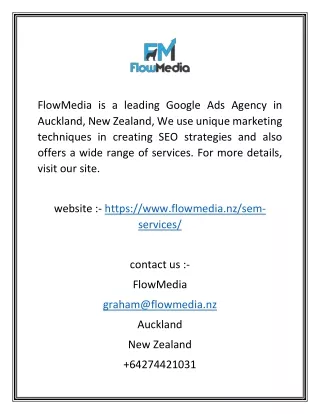 Adwords Agency Auckland | Flowmedia.nz
