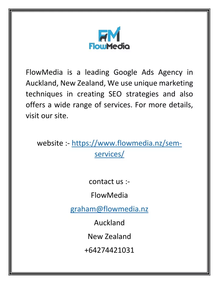 flowmedia is a leading google ads agency