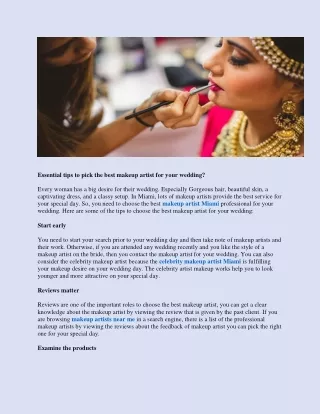 essential tips to pick the best makeup artist