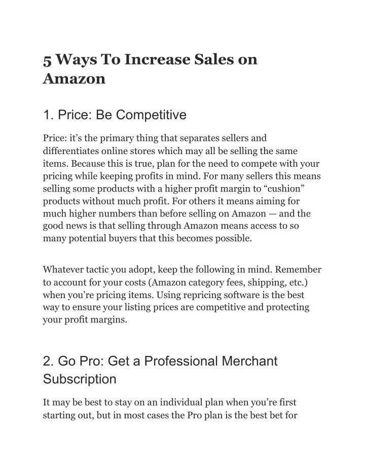 5 ways to increase sales on amazon