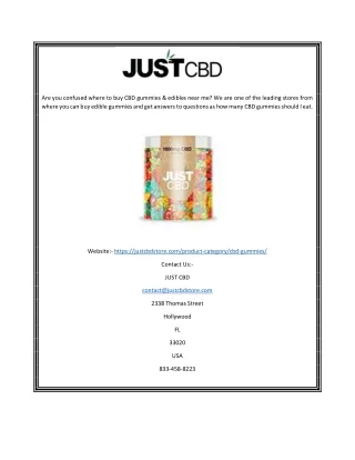 Just CBD Gummies | Justcbdstore.com