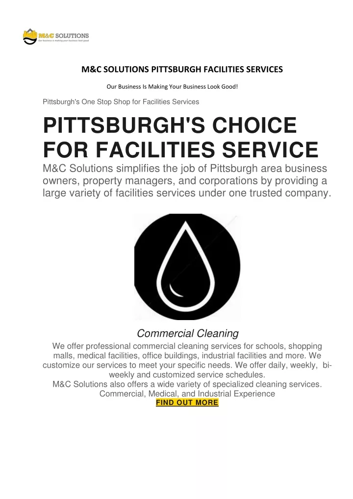 m c solutions pittsburgh facilities services
