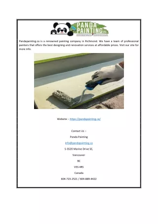 Painting Company Vancouver | Pandapainting.ca