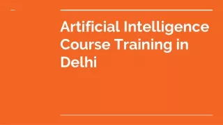 Artificial Intelligence Course in Delhi