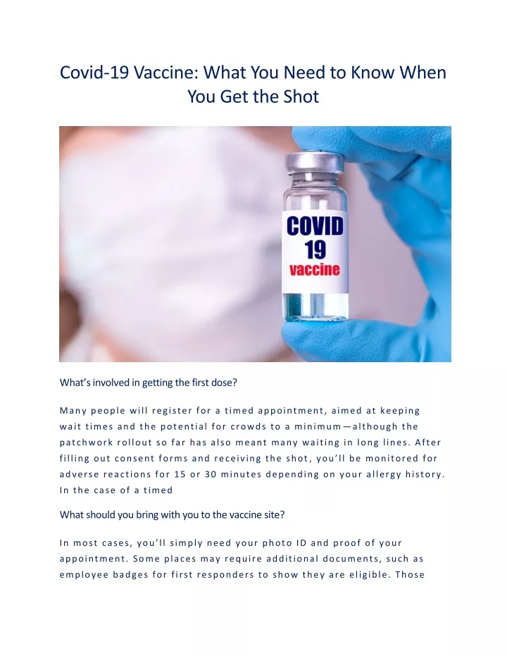 covid 19 vaccine what you need to know when