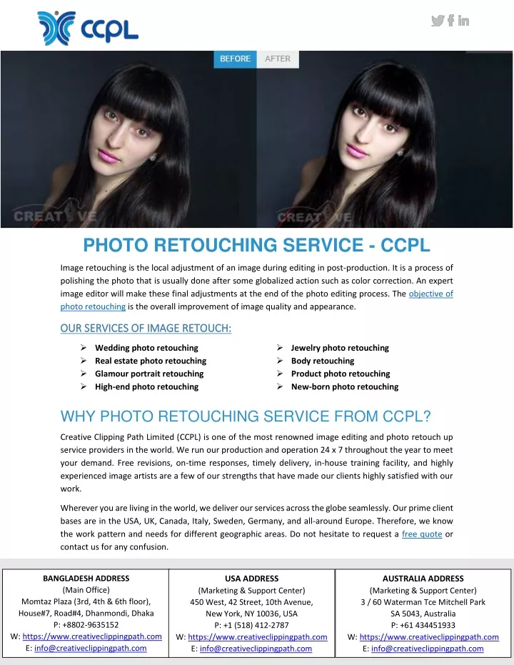 photo retouching service ccpl