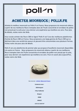 Acheter Moonrock| Polln.fr