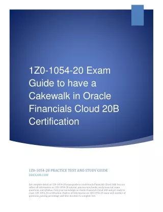 1z0 1054 20 exam guide to have a cakewalk