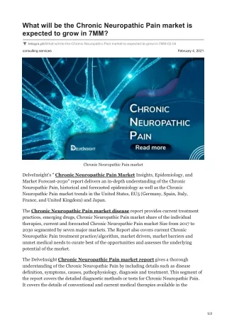 what will be the chronic neuropathic pain market