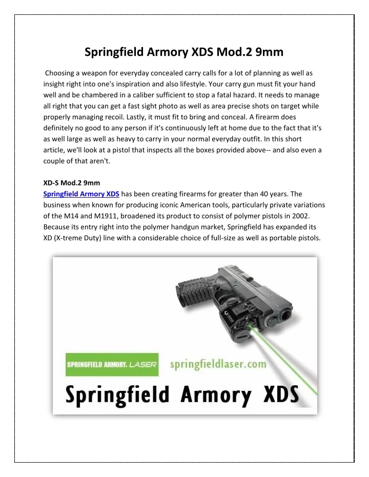 springfield armory xds mod 2 9mm