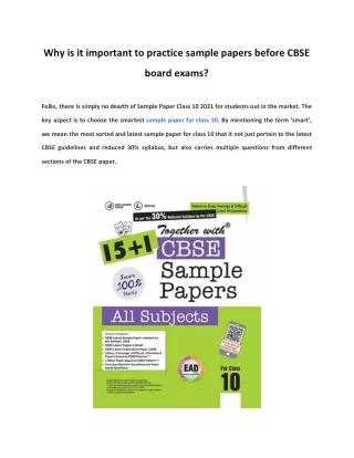 why is it important to practice sample papers