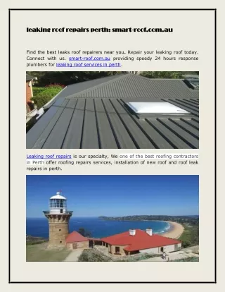 leaking roof repairs perth