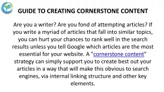 guide to creating cornerstone content