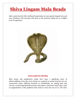 Brass Shivlingam Snake Idol