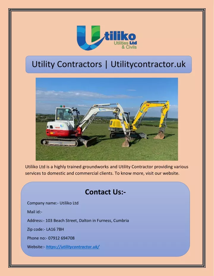 utility contractors utilitycontractor uk