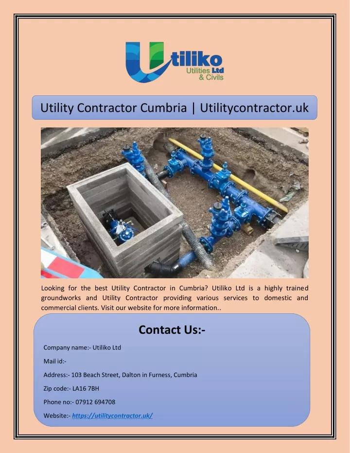 utility contractor cumbria utilitycontractor uk