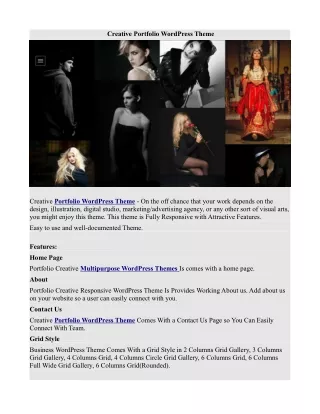 creative portfolio wordpress theme