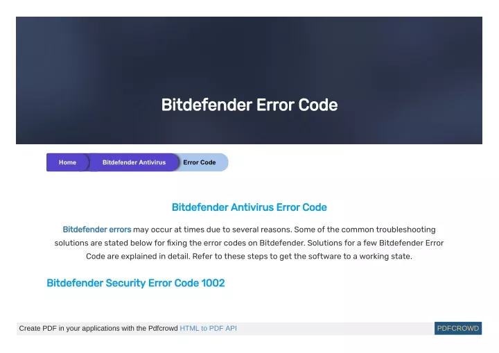 bitdefender error code